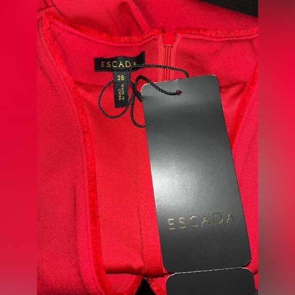 Esacada ‘Dzanna’ V-Neck Fitted Dress in ‘Lacquer’ NWT - Picture 12 of 14